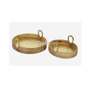Bestest Design Copper Serving Tray For Hotel Accessories Highest Quality Decorative Serving Food Tray In India - Product Image 3