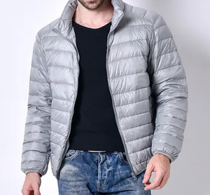 High Quality Men's Customized Logo Printed Waterproof <b>Puffer</b> <b>Jackets</b> Winter Streetwear with Hooded Collar <b>Thin</b> Fabric - Product Image 6