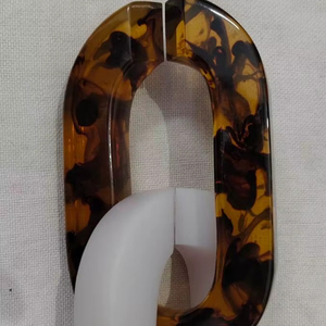 Porte-clés en résine acrylique bicolore de haute qualité, style art populaire, classique écaille de tortue, blanc opaque, blanc osseux - Product Image 1