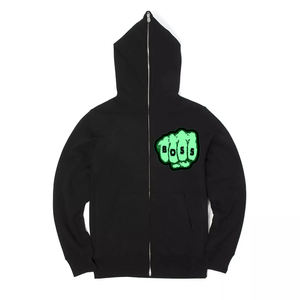 Service personnalisé OME Sweat à capuche zippé noir polaire à manches longues adulte hommes grande taille Hoodies avec design et logo personnalisés - Product Image 1