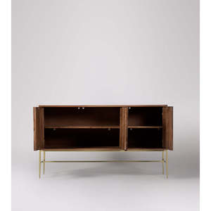 Elegantly Crafted Oak <b>Sideboard</b> European-Style Solid Wood Storage Cabinet for Dining Areas and Contemporary Home Kitchens - Product Image 2