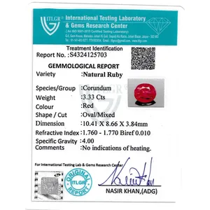 NOVAMART Fine Ruby (Manik)-3.33 Carat Faceted Natural Synthetic Variety Including Emerald <b>Cushion</b> Pear <b>Star</b> Octagon Lab Created - Product Image 4