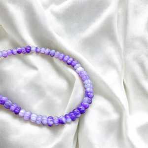 Collar con cuentas de melón y ópalo de lavanda de 7-8mm para mujer, tendencia 2025, estilo bohemio global, hilo de piedras preciosas moradas suaves, regalo de oro - Product Image 2