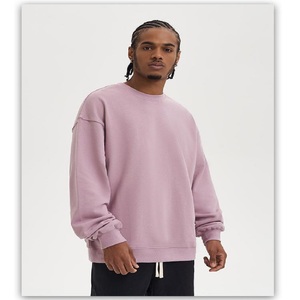 Caliente moda gota hombro cuello redondo francés Terry en blanco ropa de calle de gran tamaño gimnasio sólido sostenible duradero hombre sudadera - Product Image 4