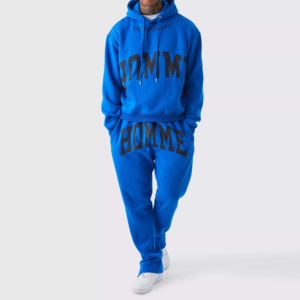OEM Vente en gros Survêtement pour homme Streetwear d'hiver uni à manches longues avec impression en relief Haute qualité Léger Respirant 100% coton - Product Image 1