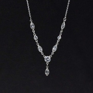 Topaze bleue 925 argent Sterling à facettes pierre précieuse naturelle Designer chaîne collier Marquise collier bijoux faits à la main cadeau pour elle - Product Image 5