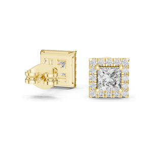 Pendientes de Diamante de Laboratorio con Corte Princesa de 1.288 CT, Claridad VVS-VS EF, Oro de 18KT, 14KT, 10KT y Plata 925, Oro Rosa, Amarillo, Blanco - Product Image 5