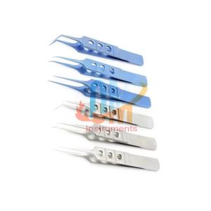 Micro pinzas con mango plano oftálmico OMI, instrumentos de cirugía, herramientas para suministro de atención médica - Product Image 6