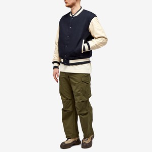 Veste d'hiver réversible à la mode pour hommes, col montant, cuir tissé surdimensionné, design, college, veste de baseball pour hommes - Product Image 2