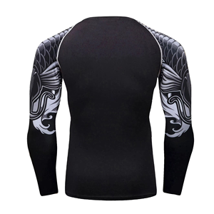87% Polyester 13% Elastane <b>Mock</b> <b>Neck</b> 4-way Stretch Dual-layer Fabric Fast-drying Compression Shirts Rash Guard MMA BJJ - Product Image 5