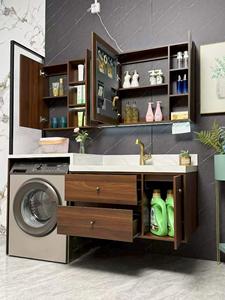 Modern Customized Fluted Simple Style of Double Drawer CoffeeBathroom <b>Cabinet</b> with Double Drawer Sintered Stone Basin Mirror Cab - Product Image 3