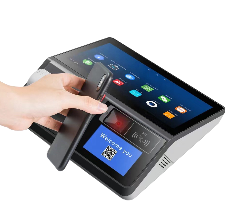 Tablet terbaru dukungan Pos untuk Desktop berdiri Tablet Pos semua dalam satu Terminal Android Tablet POS 80mm Printer Auto Cut