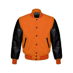 Chaqueta universitaria de cuero de calle para hombre, estilo fresco con diseño personalizado, decoración de botones tejidos de piel de oveja de lana de invierno - Product Image 2