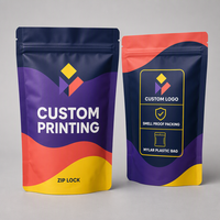 Sachets Doypack Personnalisés Anti-Odeur avec Fermeture Zip Imprimée, Emballage en Plastique Ziplock Personnalisé avec Logo, Sachets Mylar Autoportants