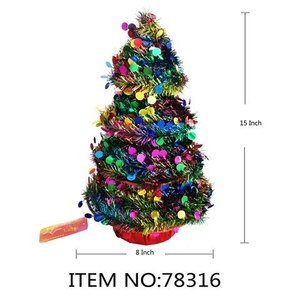 Di alta qualità 15 \ "Pre-Lit artificiale albero di natale decorazione 12 pz/CS moderno in piedi in metallo per uso domestico all'aperto su misura - Product Image 1
