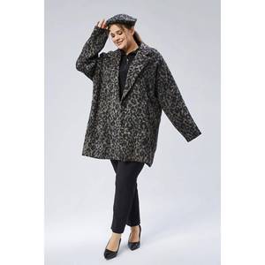 Una scelta elegante e calda-cappotto in Cashmere a fantasia leopardata Plus Size - Product Image 5