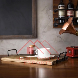 Plateau de service cuisine en bois de noyer massif pour apéritif pain café fruits gâteau dernier plateau à café en bois hôtels best-seller - Product Image 5