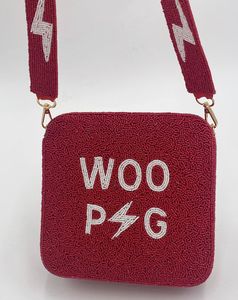 Sac de boîte perlé de couleur marron - Product Image 1