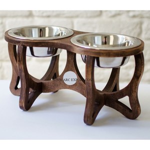 Set Of 2 Metallic Feeding Dog Bowls Premium Quality Round Shape Garden Decorative Unique Dog Water and Food Bowl For Supplies - Product Image 2