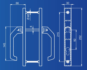 Manija Puerta Mostar Placa Angular Larga - Product Image 2