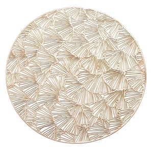 Ensemble de 5 tapis de table en métal couleur or rose en forme de feuille avec couleur personnalisée avec tailles 40x40 cm à prix de gros - Product Image 6