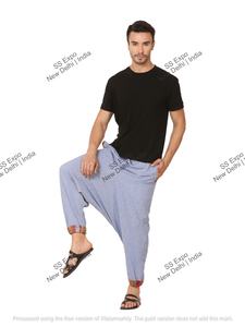 Pantalones de harén nepalí tribal de talla libre para hombre, pantalones de Aladino de yoga bohemio hippy ecológicos - Product Image 2