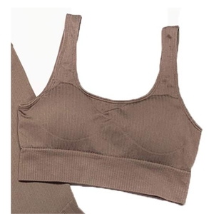 Conjunto de Yoga para Mujer, Moderno y Cómodo, de 2 Piezas, Sujetador Deportivo Comprimido y Pantalones Cortos, Transpirable, Color Sólido, Ropa Deportiva para Adultos - Product Image 2