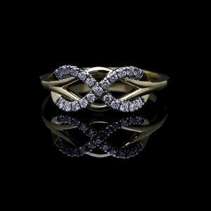 Anillo de Diamantes Infinito Clásico Chapado en Rodio de Oro Blanco de 14K para Mujer, Diamantes Naturales Brillantes, Engaste Pavé, Elegante Anillo de Eternidad - Product Image 4