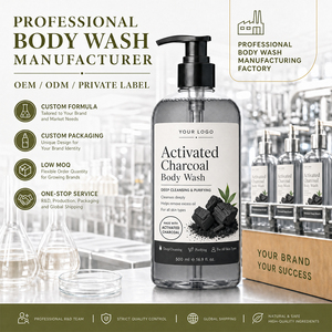 Formule Personnalisée 500ml Gel Douche au Charbon Purifiant Contrôle du Sébum Naturel Bio pour Peaux Sensibles Usine - Product Image 1