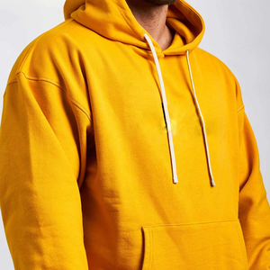 Sweat à capuche d'automne 100% coton uni pour hommes avec coupe régulière et texture en tricot doux pour la mode streetwear urbaine - Product Image 3