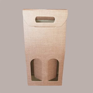 10 Uds 180x90H385mm caja de cartón para 2 botellas 750ml aceite vino gráfico bolsa papel y cartones producto - Product Image 1