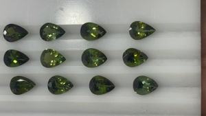 100% profundo Natural turmalina verde pera corte piedras preciosas para joyería anillo colgante al por mayor del producto - Product Image 5