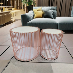 Table basse en métal de style antique avec fil de fer Design unique Mobilier moderne de haute qualité avec plateau en marbre numérique en fer soudé - Product Image 5