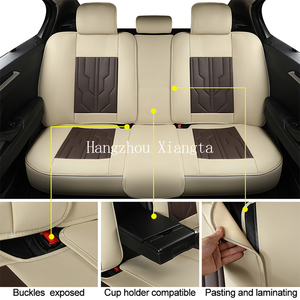 Funda de Asiento de Coche Universal de Cuero Sintético Xiangta 5D, Accesorios Interiores para Coche, Impermeable, Juego Completo de Fundas para Cinco Asientos - Product Image 2