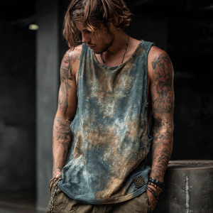 Entrenamiento Vintage lavado chaleco Tops hombres 100% algodón poliéster ácido lavado chaleco hombres 100% algodón lavado camiseta Tops hombres - Product Image 1