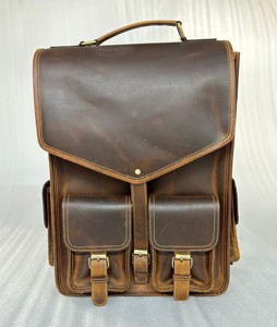 Mochila de Cuero de Primera Calidad para Portátil con Cierre de Cremallera, Impermeable, con Logotipo Personalizable para Hombres y Mujeres, Negocios y Viajes - Product Image 6