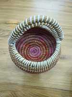 Panier Bolga 100% Rotin Naturel Écologique Durable Décoratif avec Poignée Pliante et Couvercle Tressé à la Main pour Décoration Intérieure et Rangement Alimentaire