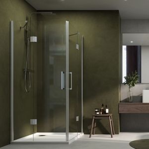 Box doccia angolare Ix Lily S8523 con due porte a battente 8 mm 70X120 cm dimensione regolabile 8 mm di spessore - Product Image 1