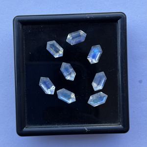 Piedra lunar arcoíris Natural de 8mm, 10mm, 12mm, forma hexagonal alargada, piedras preciosas sueltas de corte personalizado únicas, venta al por mayor, piedras de corte elegante - Product Image 2