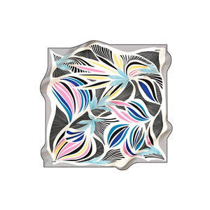 Écharpe carrée en soie 100% à imprimé floral pour filles, motif numérique de designer - Product Image 1