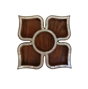 Bandeja de servicio de nácar de madera hecha a mano de alta calidad para Ramadán hecha a mano en Vietnam - Product Image 6