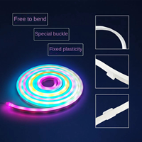 Guirlandes lumineuses LED RGB pour extérieur, compatibles avec application, en PVC noir, IP65, largeur totale de 12 mm, branchement 110V/220V, flexibles, dimmables, étanches