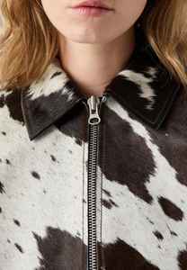 Nouvelle veste en cuir à poils de vache personnalisée avec logo personnalisé, vente en gros, veste originale pour femmes, vestes pour femmes, veste chaude personnalisée - Product Image 4