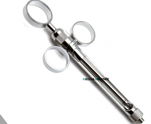 Seringue d'aspiration manuelle dentaire en acier inoxydable, instruments chirurgicaux, lot de 3 instruments, anneau de piston à double embout, poignée à pouce - Product Image 2