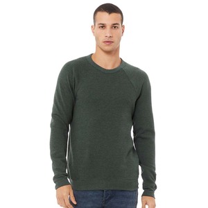 Bella toile hommes hiver 100% coton éponge polaire col rond fermeture éclair sweat solide 3XL - Product Image 1