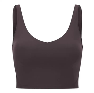 Top corto de punto de poliéster y algodón de nuevo estilo para mujer de alta calidad ajustado personalizado para verano Sujetador deportivo de diseño cómodo - Product Image 3