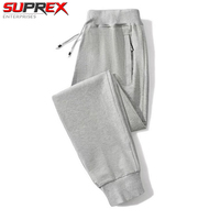 Pantalon de jogging personnalisé pour homme en molleton peigné uni, chaud, respirant, épais, coupe ample, 220g, pour l'hiver, le sport, la gym et la course à pied