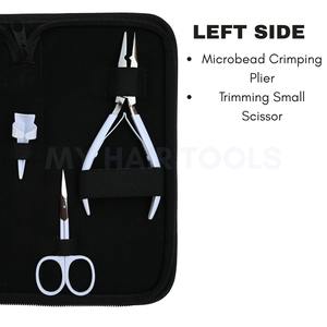 Kit d'outils pour extensions de cheveux de salon, pince à sertir et à retirer les micro-perles, pinces de sectionnement, mini-ciseaux, aiguilles à coudre, anneau de séparation - Product Image 3