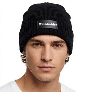 Custom Knit 100%Acrylic Beanie Winter Ribbed Skull Letter Design Soft Warm Jacquard Cuff Plain Outdoor Beach Casual Unisex Bulk - Product Image 2