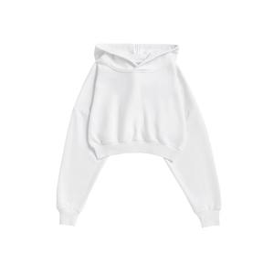 Top corto con capucha para mujer Lavado ácido Ecológico Transpirable OEM ODM Logotipo personalizado Ropa deportiva informal Sudaderas Proveedor de fábrica - Product Image 5